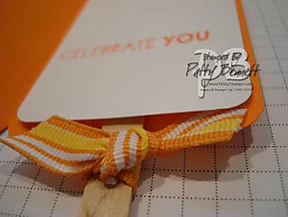 Popcicle card ribbon close up