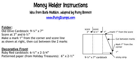 Money Holder Instructions a
