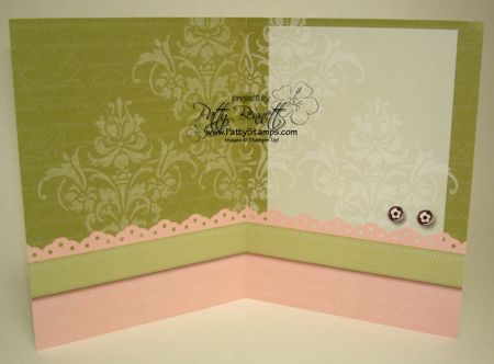 Card pink green friend inside