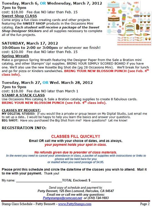 Patty bennett sched 2