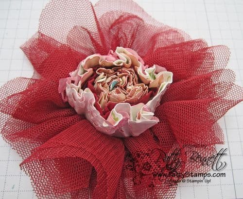Pin scrunched paper flower
