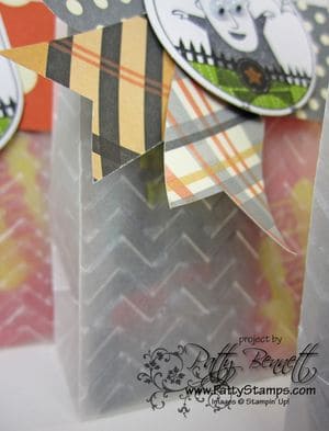 Chevron embossed glassine bags