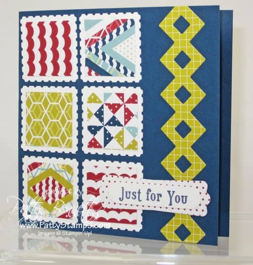 Pinwheels on parade 4x4 postage card