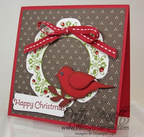 Medallion wreath bird punch card