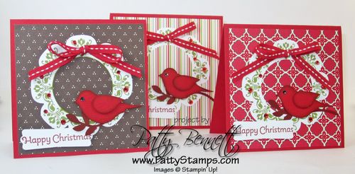 Medallion wreath bird punch cards