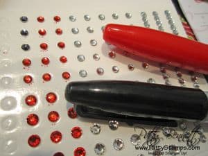 Color rhinestones with sharpee