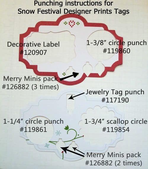 Snow festival tag punch instructions