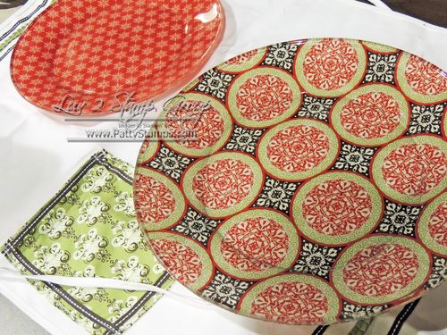 Mod podge stampin up fabric plates