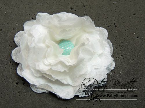 Creped filter paper flower