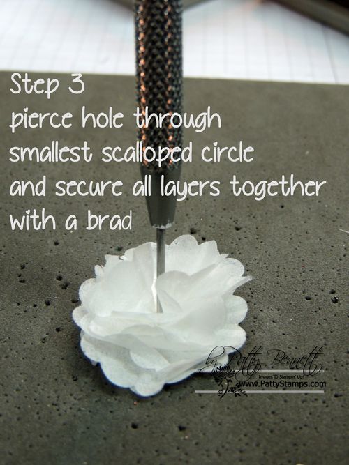 Creped filter paper flowers step 3