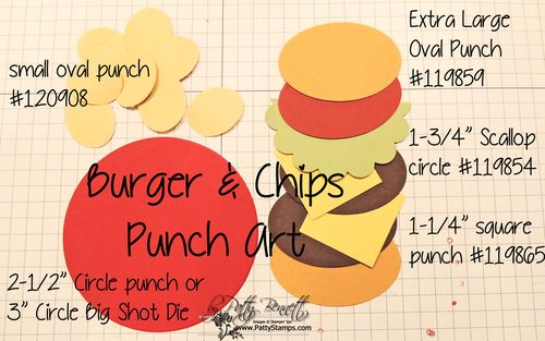 Punch art burger and chips 1