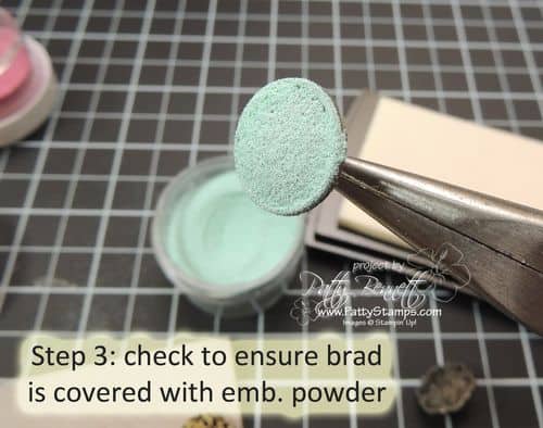 Embossed antique brads step 3 Embossed antique brads step 3