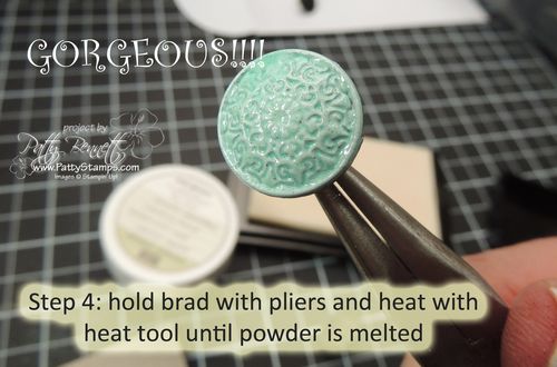 Embossed antique brads step 4 Embossed antique brads step 4