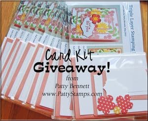 Triple layer stamping card kit giveaway