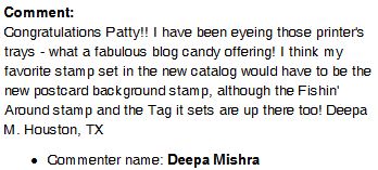 Blog candy printer tray
