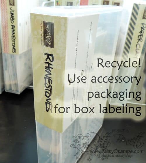 Storage box spine label