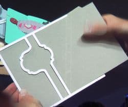 Label flip card die extended