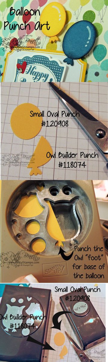 Punch art balloon with owl