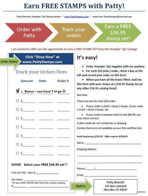 Earn free stamps Earn free stamps
