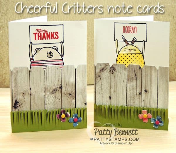 Cheerful-critters-note-card-stampin-up-fence-adventure-bound-fringe-scissors