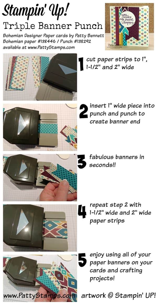 Bohemian-paper-triple-banner-punch-stampin-up-how-to-pattystamps