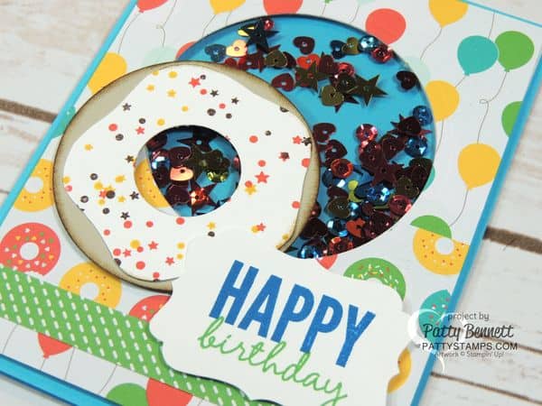 Punch-art-donuts-birthday-shaker-card-stampin-up-pattystamps