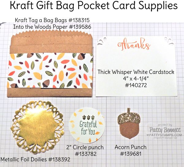 Kraft-bag-pocket-card-gold-glimmer-acorn-stampin-up-supplies