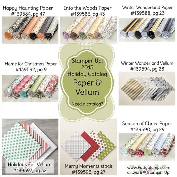 Stampin up holiday catalog paper vellum pattystamps