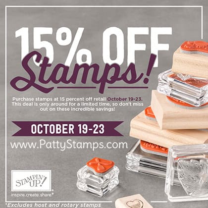 15 percent off stampin up stamps pattystamps