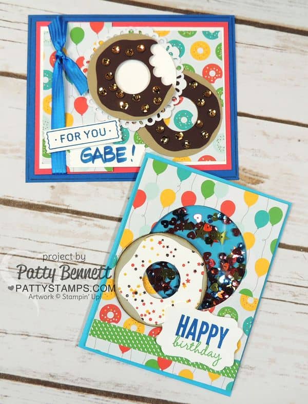 Punch-art-donuts-birthday-cards-stampin-up-pattystamps