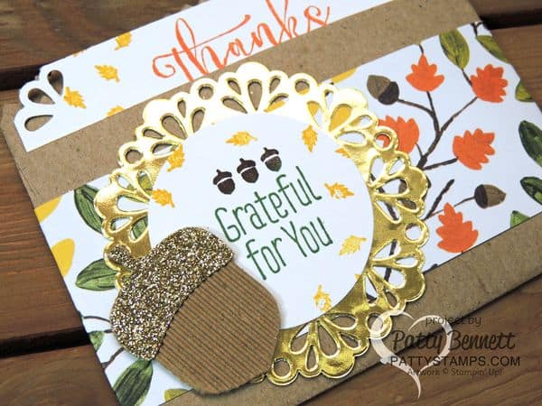Kraft-bag-pocket-card-gold-glimmer-acorn-stampin-up