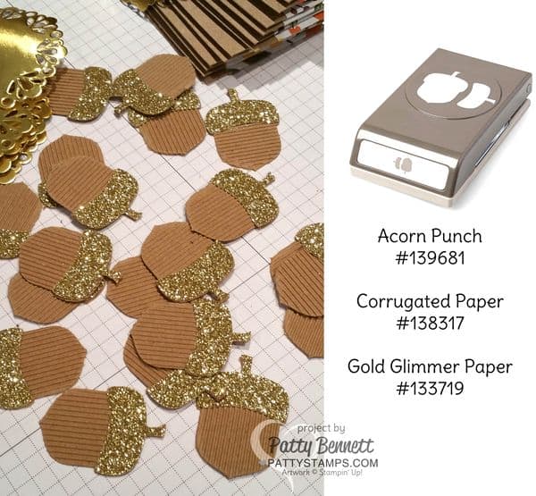 Kraft-bag-gold-glimmer-corrugated-acorn-stampin-up-pattystamps