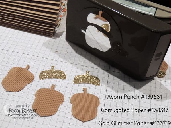 Acorn-punch-corrugated-gold-glimmer-paper-stampin-up
