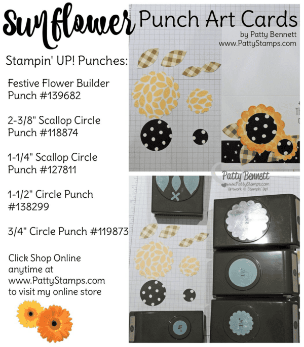How to create Punch Art Sunflowers with circle punches and scallop circle punches