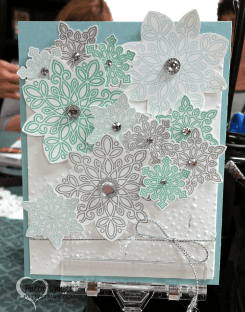 Flurry of Wishes Tri-fold card from 12x12 cardstock. Punch snowflakes with the Snow Flurry and Flower Medallion punches from Stampin UP! for a quick and easy card! Flurry of Wishes Tri-fold card from 12x12 cardstock. Punch snowflakes with the Snow Flurry and Flower Medallion punches from Stampin UP! for a quick and easy card!