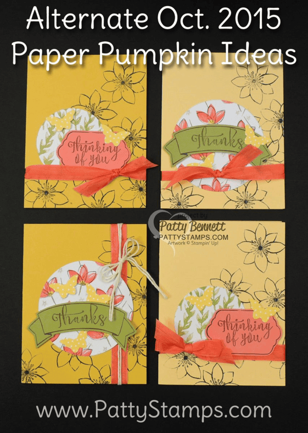 Alternate card ideas for the October 2015 Paper Pumpkin kit from Stampin Up! Subscribe today! Alternate card ideas for the October 2015 Paper Pumpkin kit from Stampin Up! Subscribe today!