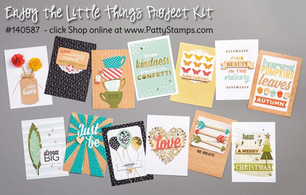 Enjoy the little things project kit from Stampin' Up!. Chalkboard stand with 13 interchangeable display pieces. 