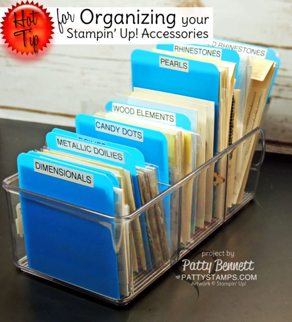 Craft room organization tip for small accessory packets from Stampin' UP! by Patty Bennett Craft room organization tip for small accessory packets from Stampin' UP! by Patty Bennett
