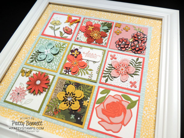 Spring floral sampler featuring Stampin' Up! Occasions catalog and Sale a bration flower stamps sets, framelit dies and paper.  Project by the Luv 2 Stamp Group