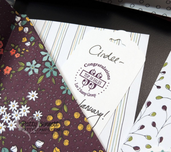 Luv 2 Stamp Group recognition cards featuring Wildflower Fields designer paper double pocket cards from Sale a Bration 2016 - Stampin' Up!, by Patty Bennett