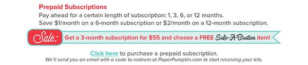 3 month paper pumpkin free sale a bration pattystamps