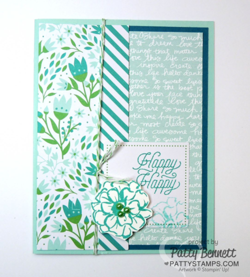 Stampin' UP! March 2016 Paper Pumpkin kit alternate card design ideas by Patty Bennett