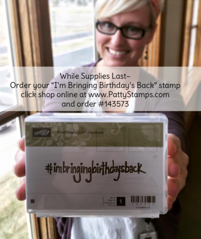 I'm Bringing Birthday's Back - Join Stampin' Up! and send a birthday card with this great #imbringingbirthdaysback stamp to friends and family today!