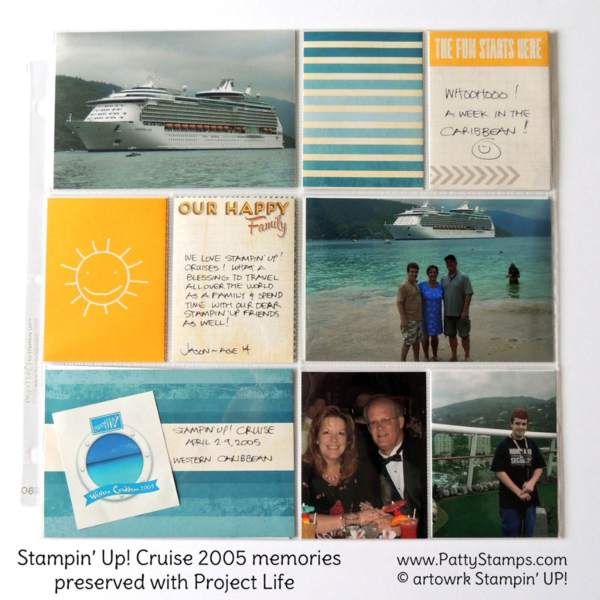 Caribbean Cruise 2005 with Stampin' Up! - Memory Keeping with Project Life Happy Times kit by Patty Bennett #PLXSU