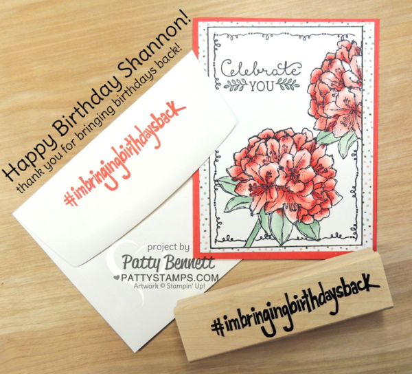 Best Thoughts hostess set from Stampin' UP! - birthday card for Shannon West created by Patty Bennett #imbringingbirthdaysback