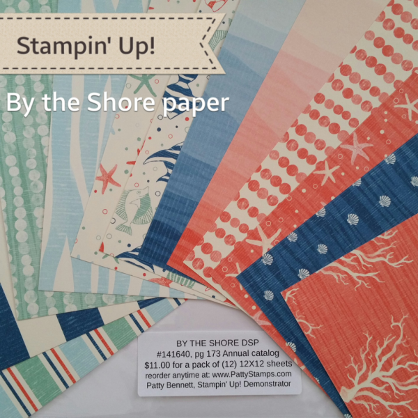 Stampin' UP! By the Shore Designer Series Paper Pack great for card making and crafting projects, shop online at www.PattyStamps.com
