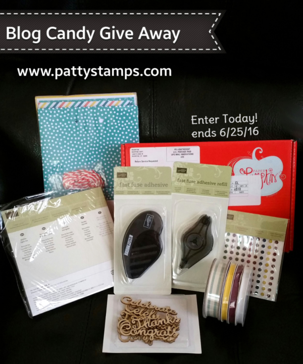 21 year Stampin UP! demonstrator anniversary blog candy prize offered by Patty Bennett of pattystamps.com