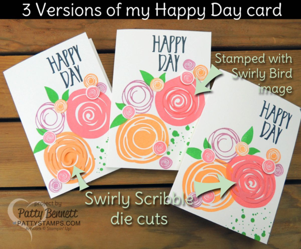 Swirly Scribbles flower note Cards with Swirly Bird and Perfectly Wrapped stamp sets, new from Stampin' Up! In Color combo: Sweet Sugarplum, Peekaboo Peach and Flirty Flamingo Swirly Scribbles flower note Cards with Swirly Bird and Perfectly Wrapped stamp sets, new from Stampin' Up! In Color combo: Sweet Sugarplum, Peekaboo Peach and Flirty Flamingo