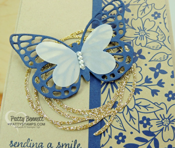 Affectionately Yours floral greeting card with die cut Butterfly thinlit and Swirly Scribbles gold glimmer accent. Affectionately Yours floral greeting card with die cut Butterfly thinlit and Swirly Scribbles gold glimmer accent.