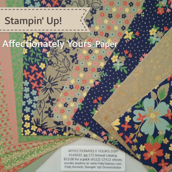 Stampin' UP! Affectionately Yours Designer Series Paper Pack great for card making and crafting projects, shop online at www.PattyStamps.com